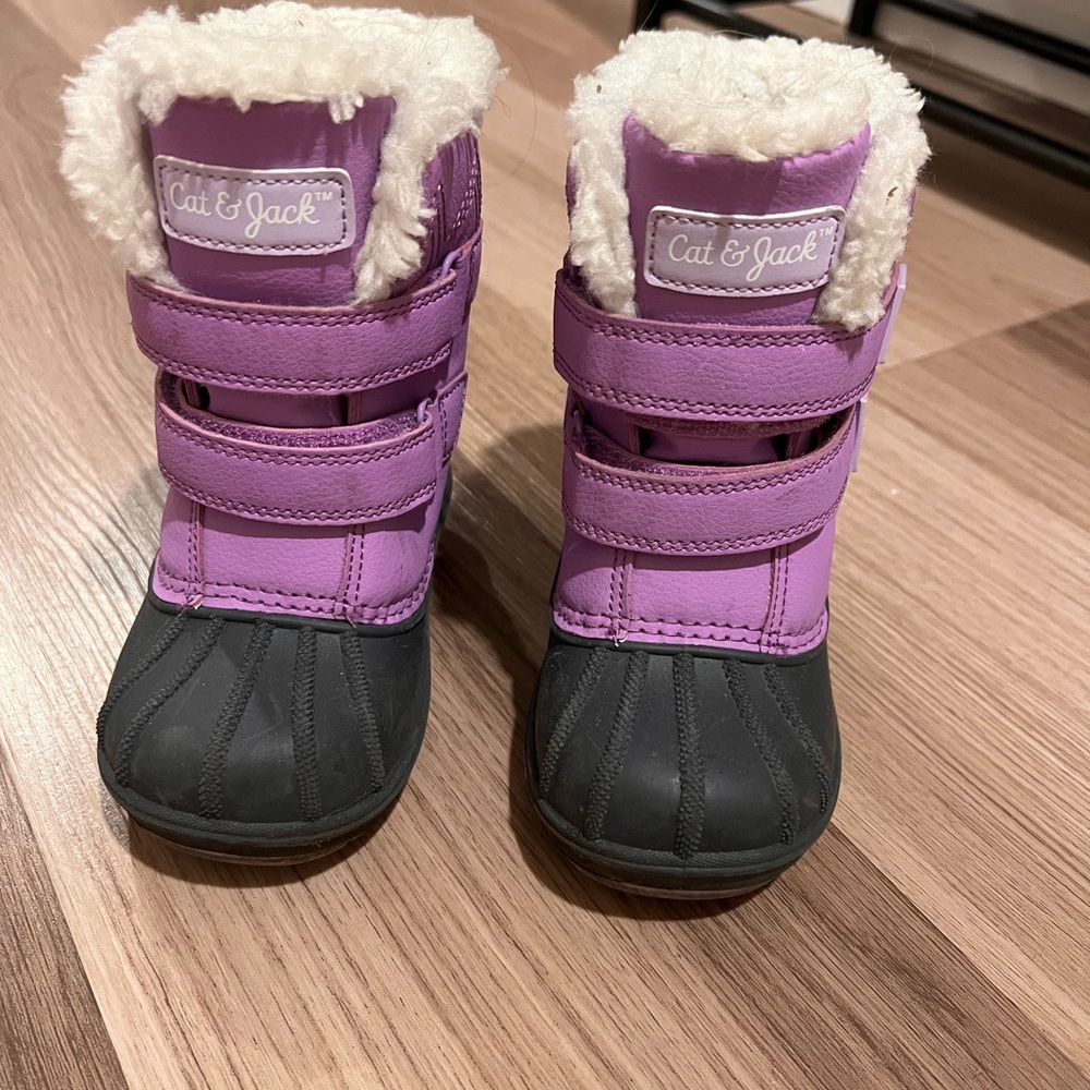 Cat & Jack Purple and Black Kids' Waterproof Boots